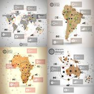 World maps set infographic templates for business design science design N2