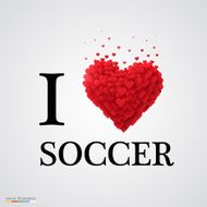 i love soccer heart sign