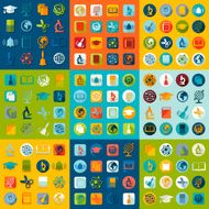 Set of education flat icons N102