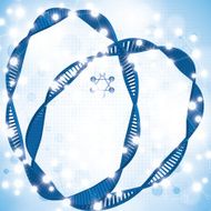 Molecule illustration blue background N5