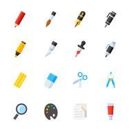 Stationery and Painting tools icons
