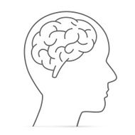 Silhouette head with the brain N2