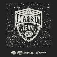 Rugby emblem university team and design elements