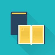 vector flat library book icon