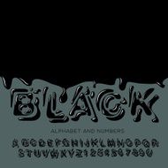 Black oil painted alphabet