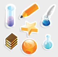 Sticker icon set for education N3