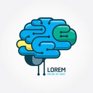 Logo vector template Brain distortion concept