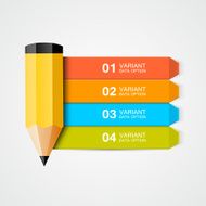 Infographics education Pencil with data