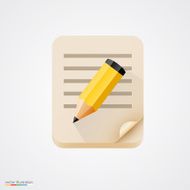 Notebook with pencil Vector