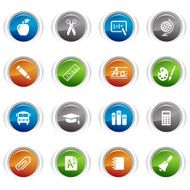 Glossy Buttons - School Icons 01