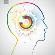 Human head with diagram infographics - symbol Freedom