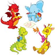 cartoon animals - small schooler