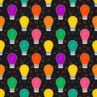 Vector seamless pattern with light bulb in flat style N2