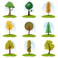 Nine trees icon set 2