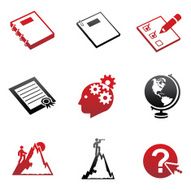 Careers &amp; Documents Icons - Red and Black Series
