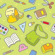 School pattern with education supplies N11