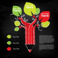 Pencil tree info graphic about education and growing N3