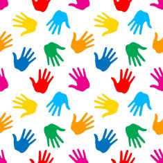 Seamless Pattern Print of Hands N5