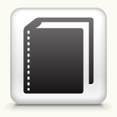 White Square Button with Books Icon