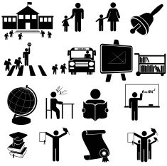 School black and white icon set N2