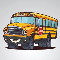 cartoon school bus character N2