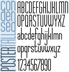 Poster black tall condensed font and numbers