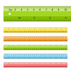 Rulers in centimeters and inches