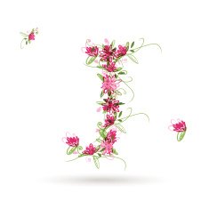 Floral letter J for your design