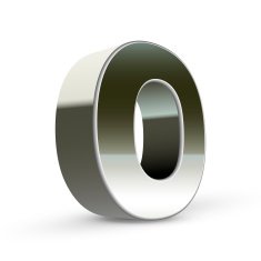 3d silver steel letter O N2