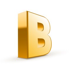 3d golden letter B N2