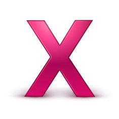 3d alphabet pink X