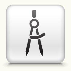 Square Button with Math Compass