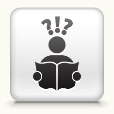 Square Button with Questions & Reading