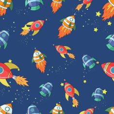 Seamless pattern cartoon rocket vector illustraion N2