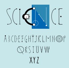 science logo vector with decorative font