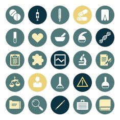 Flat design icons for medical science