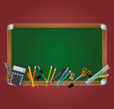 Class board on the red background N2
