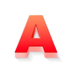 3d red letter A N2