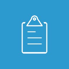 list outline icon isolated white on the blue background