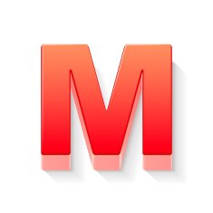 3d red letter M N3