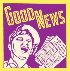 Boy Selling Newspapers with Good News