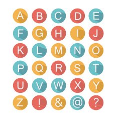 Flat icons alphabet N6
