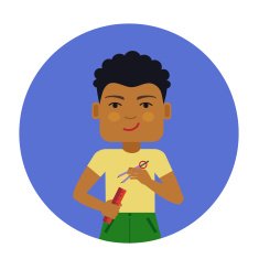 Schoolboy with ruler and compasses N2