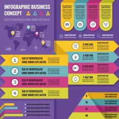 Business infographic concept layout in flat design style