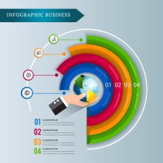 Business social world infographic template concept