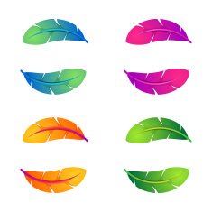 Colorful feathers set N3