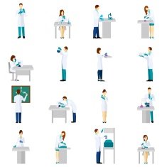 Scientist Person Flat Set