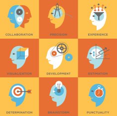 Work skills icon set N4