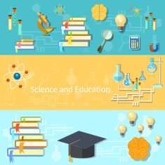 Science and education banners