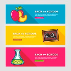 School flat vector banners N13
